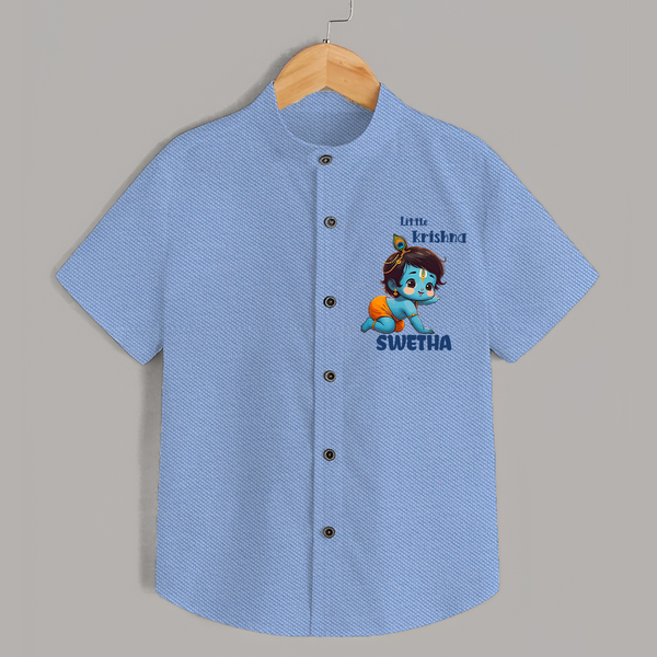 Little Krishna Shirt | Custom Baby Shirt for Your Little Krishna - SKY BLUE - 0 - 6 Months Old (Chest 23")