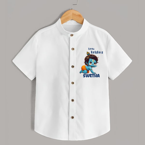 Little Krishna Shirt | Custom Baby Shirt for Your Little Krishna - WHITE - 0 - 6 Months Old (Chest 23")