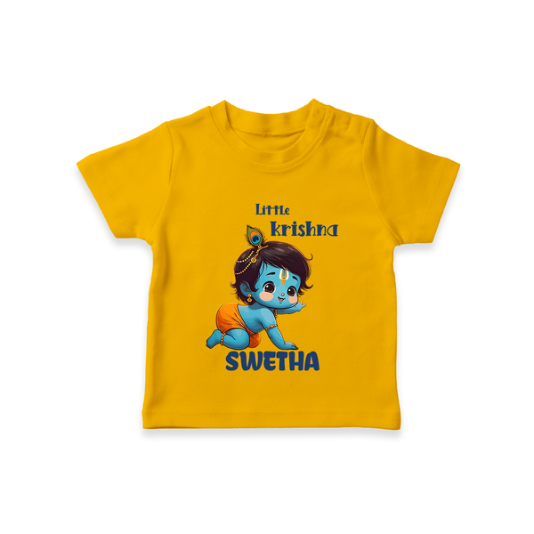 Little Krishna TShirt | Custom Baby TShirt for Your Little Krishna - CHROME YELLOW - 0-5 Months Old (Chest 17")