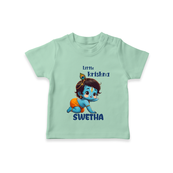 Little Krishna TShirt | Custom Baby TShirt for Your Little Krishna - MINT GREEN - 0-5 Months Old (Chest 17")