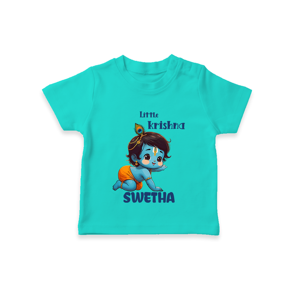 Little Krishna TShirt | Custom Baby TShirt for Your Little Krishna - TEAL - 0-5 Months Old (Chest 17")
