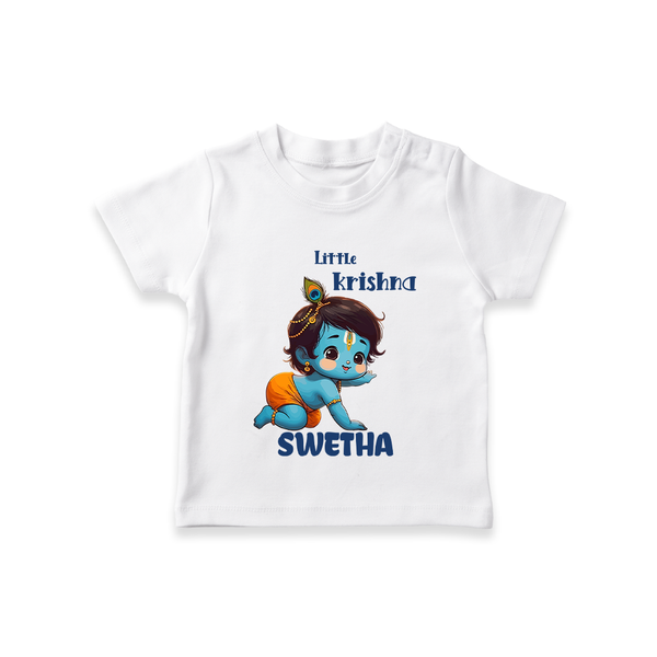 Little Krishna TShirt | Custom Baby TShirt for Your Little Krishna - WHITE - 0-5 Months Old (Chest 17")