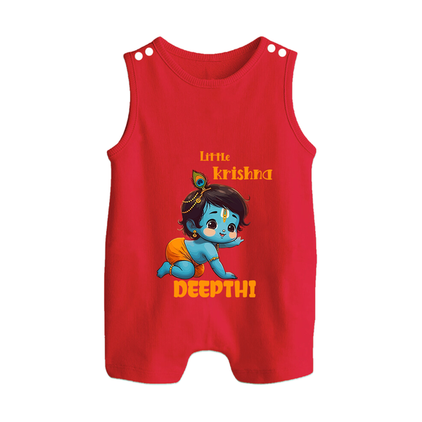 Little Krishna Romper Suit | Custom Baby Romper Suit for Your Little Krishna - RED - 0 - 5 Months Old (Chest 18")