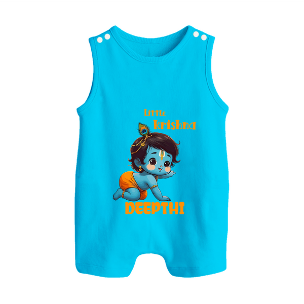 Little Krishna Romper Suit | Custom Baby Romper Suit for Your Little Krishna - SKY BLUE - 0 - 5 Months Old (Chest 18")