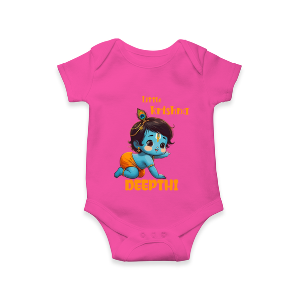 Little Krishna Romper / onesie | Custom Baby Romper / onesie for Your Little Krishna - HOT PINK - New Born (Chest 14")