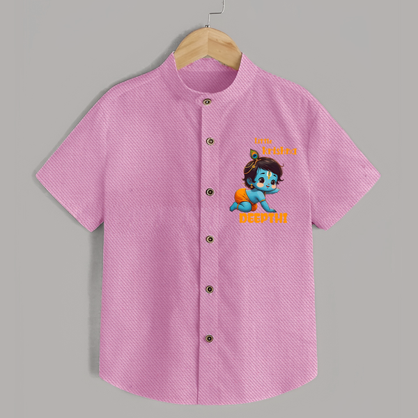 Little Krishna Shirt | Custom Baby Shirt for Your Little Krishna - BABY PINK - 0 - 6 Months Old (Chest 23")