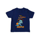 Little Krishna TShirt | Custom Baby TShirt for Your Little Krishna - NAVY BLUE - 0-5 Months Old (Chest 17")