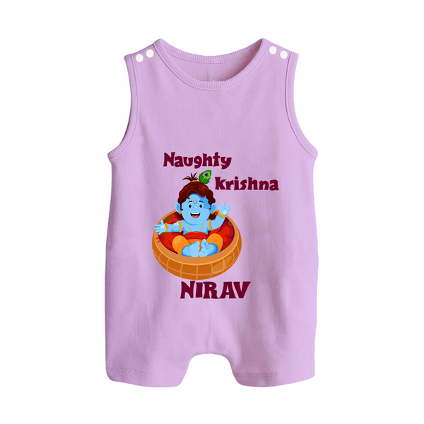 Naughty Krishna Romper Suit | Personalized Baby Romper Suit for Your Little Mischief Maker - LILAC - 0 - 5 Months Old (Chest 18")