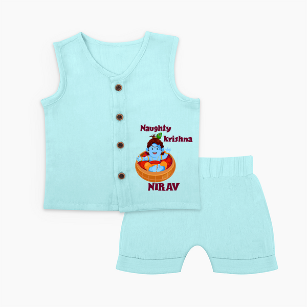Naughty Krishna Jabla Set | Personalized Baby Jabla Set for Your Little Mischief Maker - BABY BLUE - 0 - 3 Months Old (Chest 9.8")