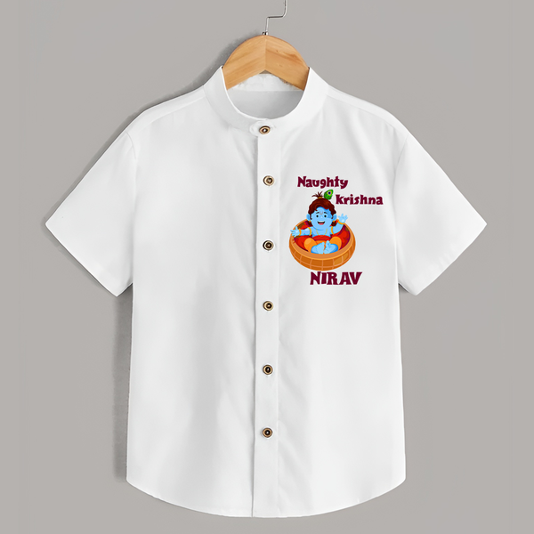 Naughty Krishna Shirt | Personalized Baby Shirt for Your Little Mischief Maker - WHITE - 0 - 6 Months Old (Chest 23")