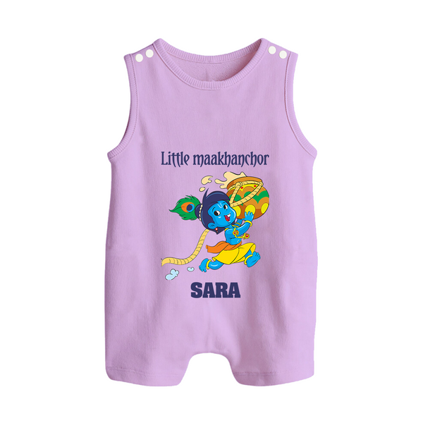Little Maakhanchor Romper Suit | Custom Romper Suit for Krishna's Little Butter Thief - LILAC - 0 - 5 Months Old (Chest 18")