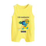 Little Maakhanchor Romper Suit | Custom Romper Suit for Krishna's Little Butter Thief - PASTEL YELLOW - 0 - 5 Months Old (Chest 18")
