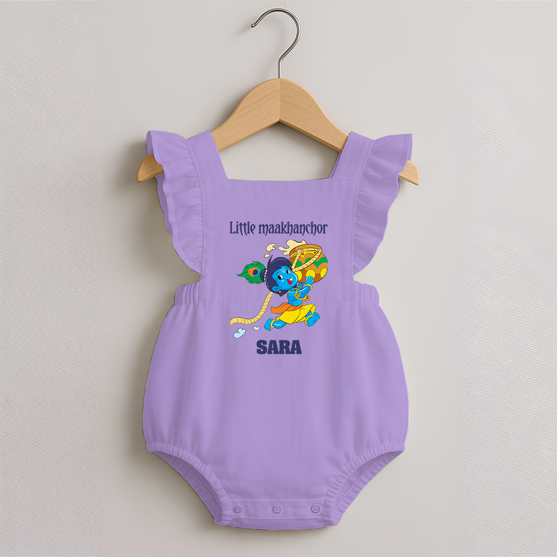 Little Maakhanchor Romper Frock | Custom Romper Frock for Krishna's Little Butter Thief - LILAC - 0 - 3 Months Old (Chest 19")