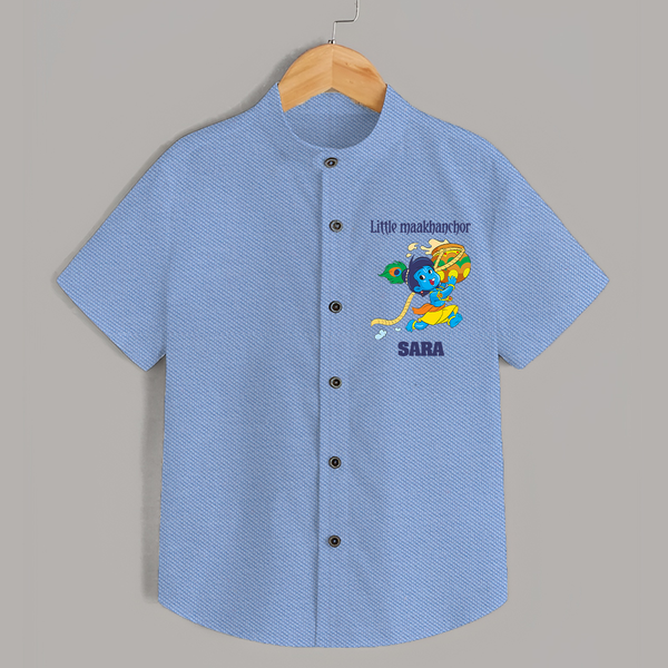 Little Maakhanchor Shirt | Custom Shirt for Krishna's Little Butter Thief - SKY BLUE - 0 - 6 Months Old (Chest 23")