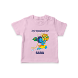 Little Maakhanchor TShirt | Custom TShirt for Krishna's Little Butter Thief - BABY PINK - 0-5 Months Old (Chest 17")