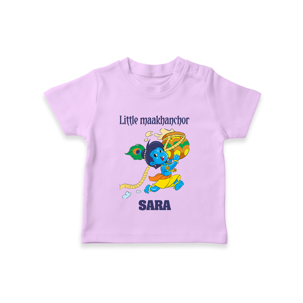 Little Maakhanchor TShirt | Custom TShirt for Krishna's Little Butter Thief - LILAC - 0-5 Months Old (Chest 17")