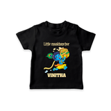 Little Maakhanchor TShirt | Custom TShirt for Krishna's Little Butter Thief - BLACK - 0-5 Months Old (Chest 17")