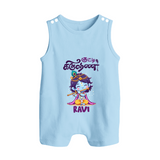 Kutty Krishna Romper suit/sleeveless romper | Personalized  Romper suit/sleeveless romper for Krishna Jayanthi - BABY BLUE - 0 - 5 Months Old (Chest 18")