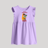 Maiya Ka Natkhat Nandlal Baby Frock | Personalized Baby Frock for Krishna's Mischievous Side - LILAC - 0 - 3 Months Old (Chest 17")