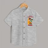 Maiya Ka Natkhat Nandlal Shirt | Personalized Shirt for Krishna's Mischievous Side - GREY - 0 - 6 Months Old (Chest 23")
