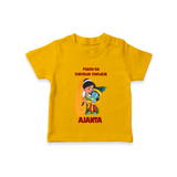 Maiya Ka Natkhat Nandlal T-shirt | Personalized T-shirt for Krishna's Mischievous Side - CHROME YELLOW - 0-5 Months Old (Chest 17")