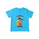 Maiya Ka Natkhat Nandlal T-shirt | Personalized T-shirt for Krishna's Mischievous Side - SKY BLUE - 0-5 Months Old (Chest 17")