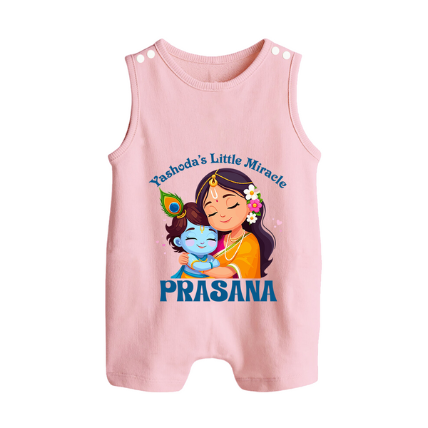 Yashoda's Little Miracle Romper Suit | Personalized Baby Romper Suit for Krishna's Miraculous Child - BABY PINK - 0 - 5 Months Old (Chest 18")