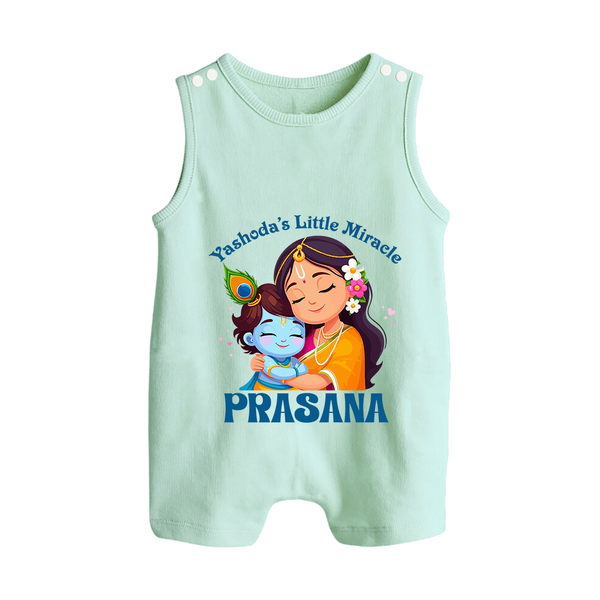 Yashoda's Little Miracle Romper Suit | Personalized Baby Romper Suit for Krishna's Miraculous Child - MINT GREEN - 0 - 5 Months Old (Chest 18")