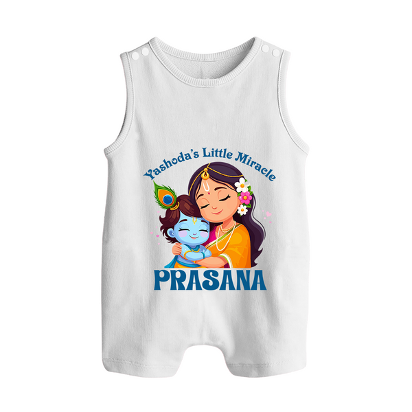 Yashoda's Little Miracle Romper Suit | Personalized Baby Romper Suit for Krishna's Miraculous Child - WHITE - 0 - 5 Months Old (Chest 18")