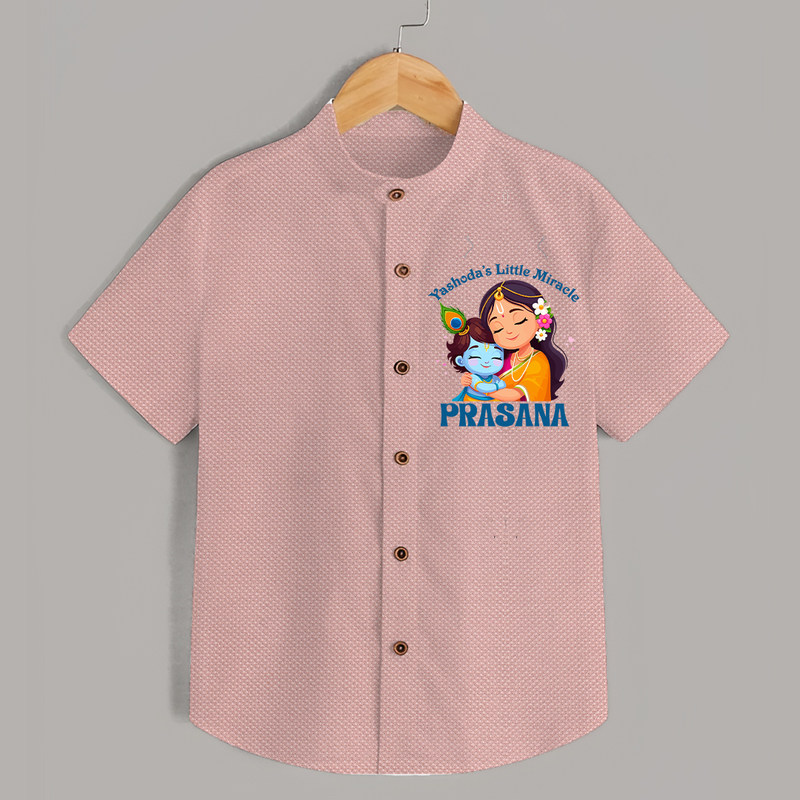 Yashoda's Little Miracle Shirt | Personalized Baby Shirt for Krishna's Miraculous Child - PEACH - 0 - 6 Months Old (Chest 23")