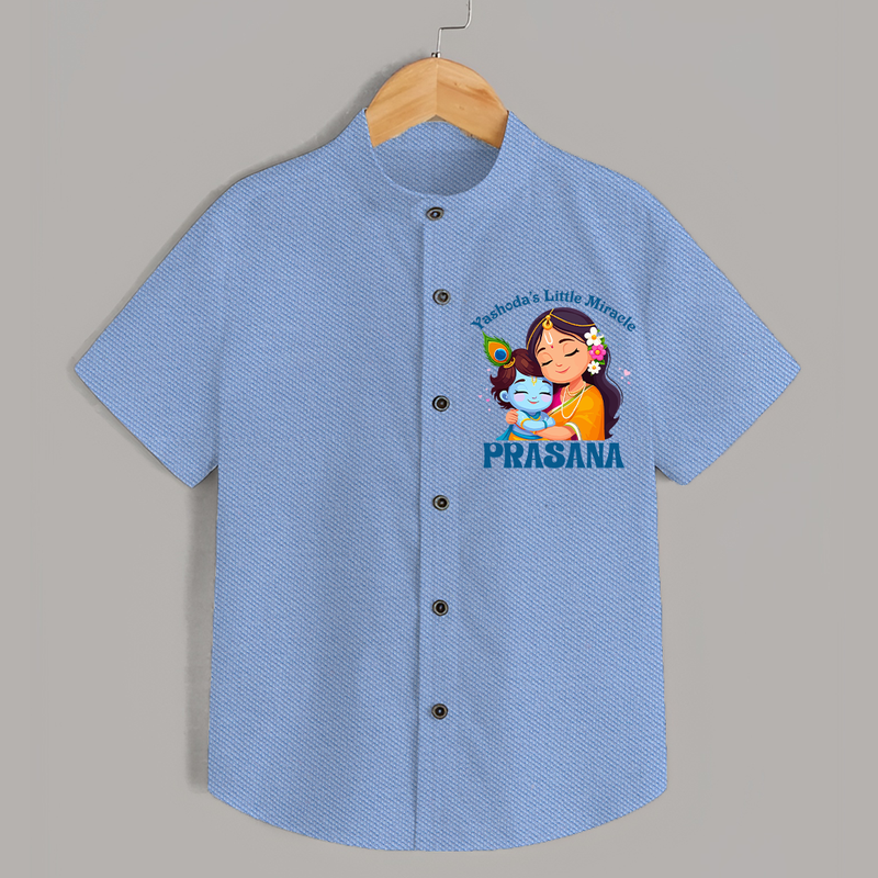 Yashoda's Little Miracle Shirt | Personalized Baby Shirt for Krishna's Miraculous Child - SKY BLUE - 0 - 6 Months Old (Chest 23")