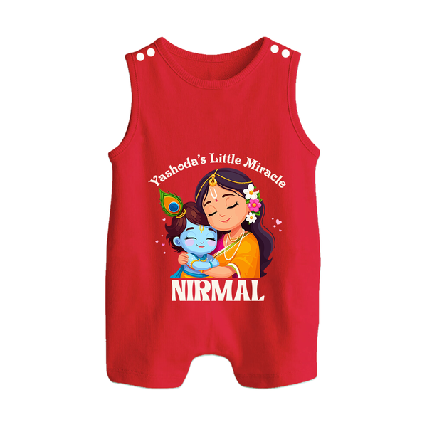 Yashoda's Little Miracle Romper Suit | Personalized Baby Romper Suit for Krishna's Miraculous Child - RED - 0 - 5 Months Old (Chest 18")