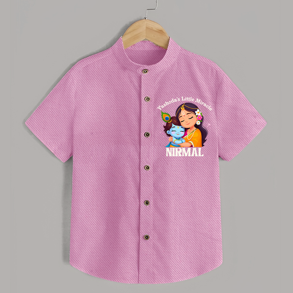 Yashoda's Little Miracle Shirt | Personalized Baby Shirt for Krishna's Miraculous Child - BABY PINK - 0 - 6 Months Old (Chest 23")