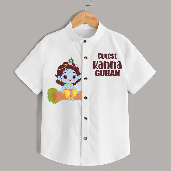 Cutest Kanna Shirt | Personalized Baby Shirt for Krishna's Little One - WHITE - 0 - 6 Months Old (Chest 23")