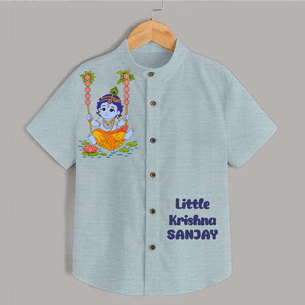 Little Krishna Shirt | Custom Baby Shirt for Krishna's Beloved - ARCTIC BLUE - 0 - 6 Months Old (Chest 23")