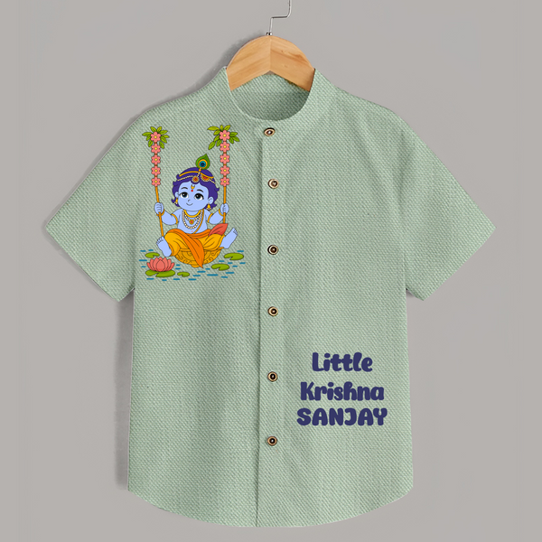 Little Krishna Shirt | Custom Baby Shirt for Krishna's Beloved - MINT GREEN - 0 - 6 Months Old (Chest 23")