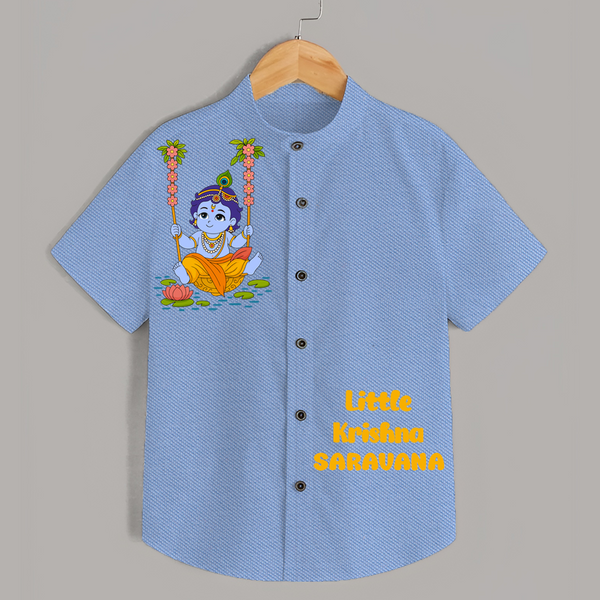 Little Krishna Shirt | Custom Baby Shirt for Krishna's Beloved - SKY BLUE - 0 - 6 Months Old (Chest 23")