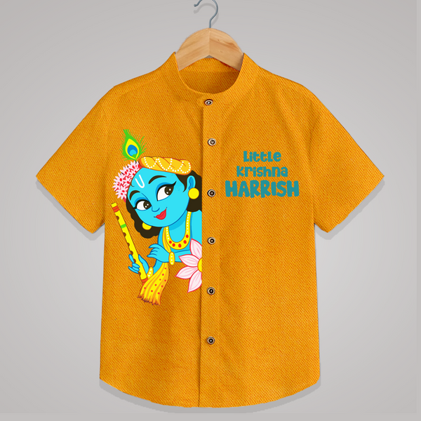 Little Krishna Shirt | Personalized Baby Shirt for Your Little Krishna - CHROME YELLOW - 0 - 6 Months Old (Chest 23")