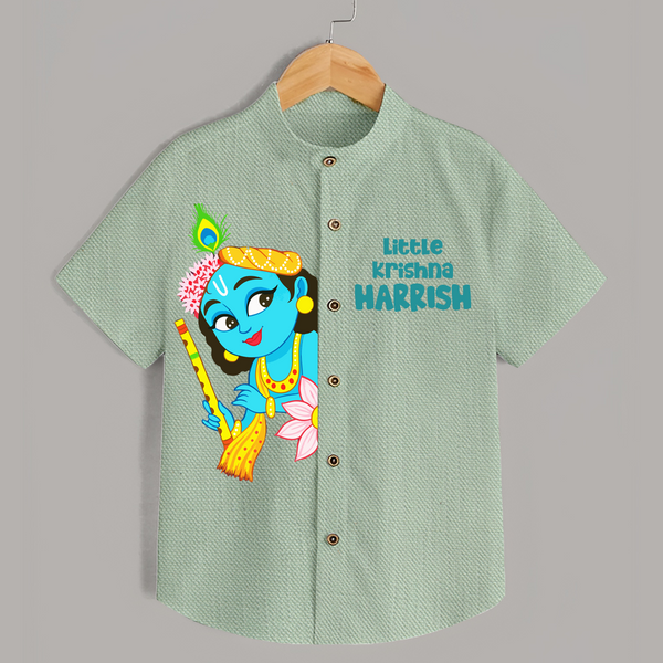 Little Krishna Shirt | Personalized Baby Shirt for Your Little Krishna - MINT GREEN - 0 - 6 Months Old (Chest 23")