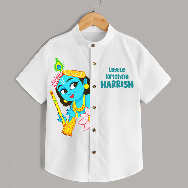 Little Krishna Shirt | Personalized Baby Shirt for Your Little Krishna - WHITE - 0 - 6 Months Old (Chest 23")