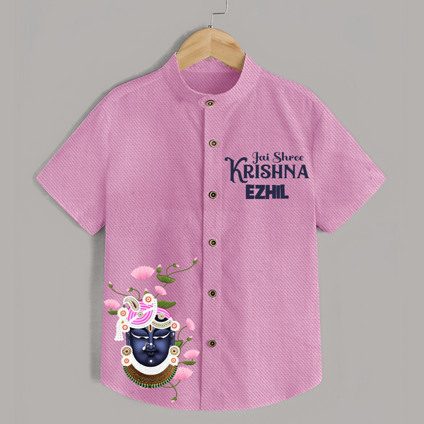 Jai Shree Krishna Shirt | Custom Baby Shirt Celebrating Lord Krishna - BABY PINK - 0 - 6 Months Old (Chest 23")