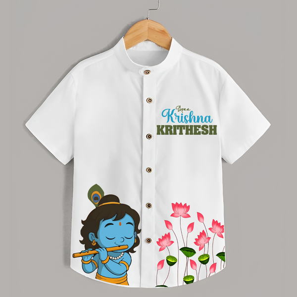 Shree Krishna Shirt | Personalized Baby Shirt for Krishna's Blessings - WHITE - 0 - 6 Months Old (Chest 23")
