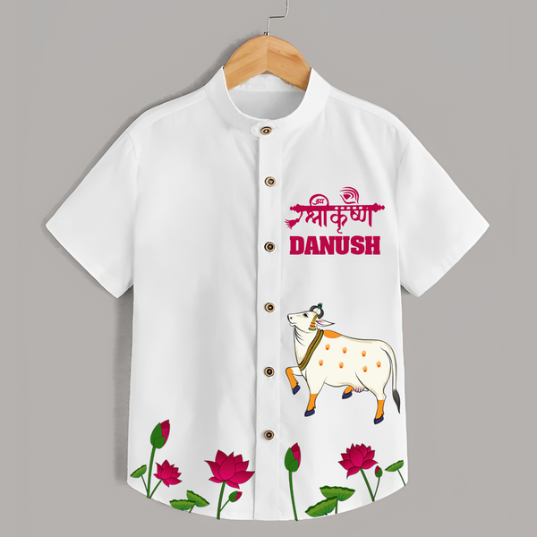 Jai Shree Krishna Shirt | Custom Baby Shirt to Celebrate Krishna's Name - WHITE - 0 - 6 Months Old (Chest 23")
