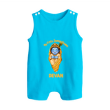 My First Janmashtami Sleeping Krishna Blessings Print Button Romper