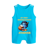 My First Krishna Janmashtami Butter Lover Print Button Romper