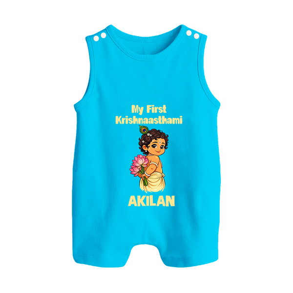 My First Krishna Janmashtami Cute Bal Krishna Print Button Romper