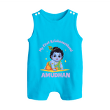 My First Krishna Janmashtami Little Kanha Print Button Romper