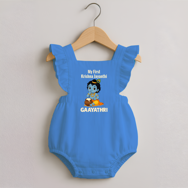 My First Krishna Janmashtami Baby Kanha Festive Print Romper Frock