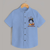 Krishna Swing Celebration Illustration Printed Shirt - SKY BLUE - 0 - 6 Months Old (Chest 23")