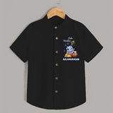 Cute Krishna Makhan Matki Print Shirt - BLACK - 0 - 6 Months Old (Chest 23")